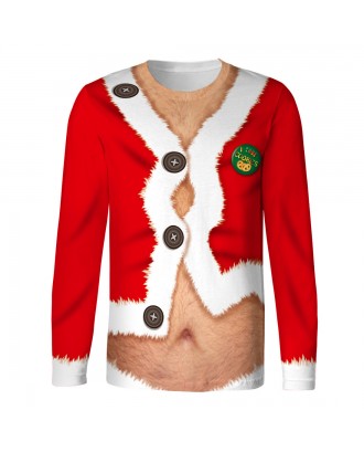Men's Ugly Christmas Funny Sweatshirts 3D Printed Novelty T-shirts Xmas Fancy Men Pullover