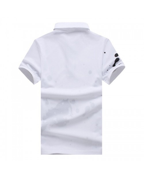 Mens Stylish Ink Printed Short Sleeve Summer Casual Golf Shirt