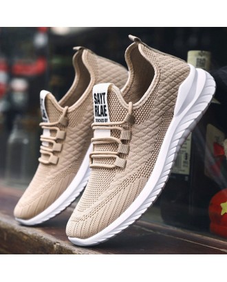 Men Knitted Fabric Breathable Sport Casual Running Shoes