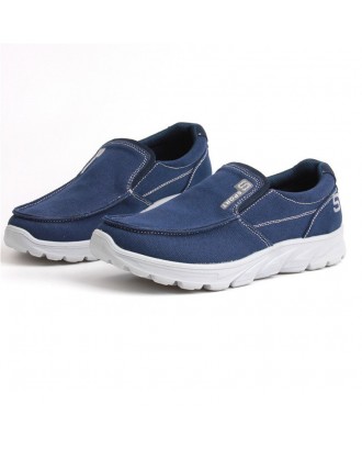 Large Size Men Canvas Comfy Soft Slip On Light Weight Walking Shoes