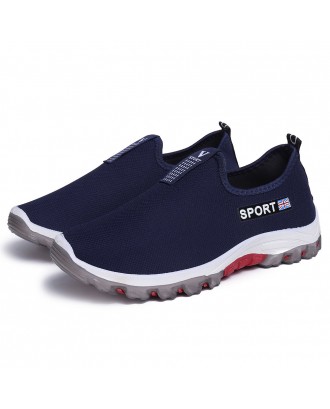 Men Fabric Breathable Outdoor Hiking Slip On Casual Sneakers