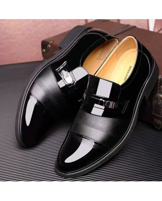 Large Size Men Leather Splicing Non-slip Business Casual Formal Shoes