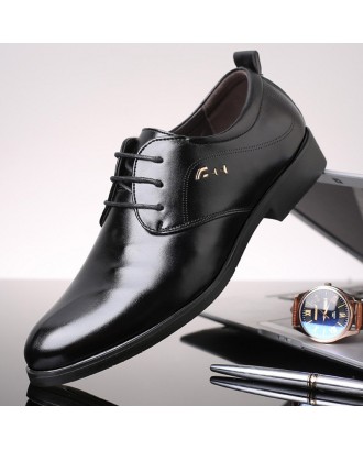 Large Size Men Leather Slip Resistant Business Formal Dress Shoes