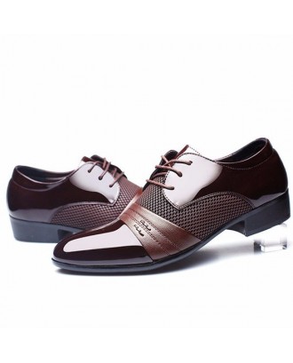 Men Large Size Formal Pointed Toe Lace Up Business Blucher Shoes