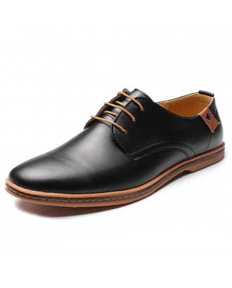 Large Size Men Lace Up European British Style Flat Casual Oxford Shoes