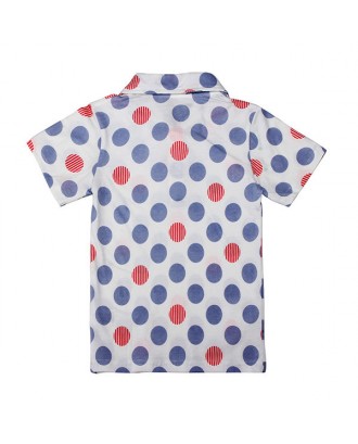 Little Maven Lovely Polka Dot Printed Baby Boy Cotton Short Sleeve T-shirt Top