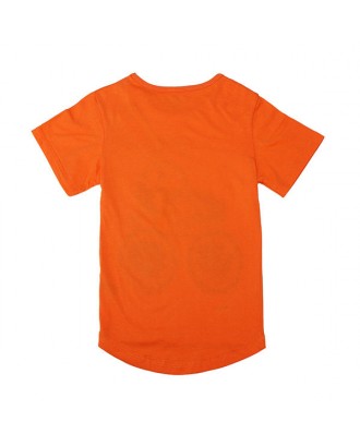 Little Maven Orange Lovely Car Boy Cotton Short Sleeve T-shirt Top