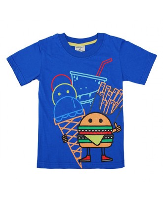 Maven Lovely Hamburger Baby Children Boy Cotton Short Sleeve T-shirt Top