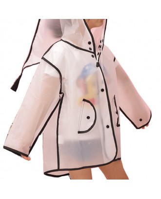 Toddler Girls and Boys Tassel Transparent Hooded Raincoat For 1-7Y