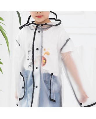 Toddler Girls and Boys Tassel Transparent Hooded Raincoat For 1-7Y