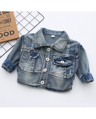 Patch Designs Boys Girls Toddler Denim Coat Children Outfit For 1-7Years