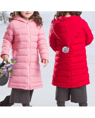 Girls Down Parkas Thick Warm Hooded Winter Coats For 4Y-15Y