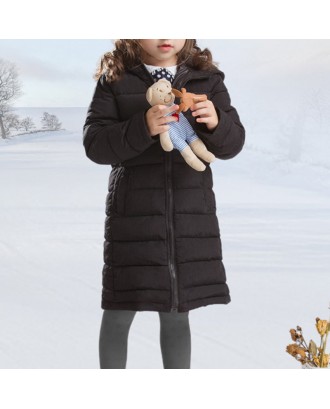 Girls Down Parkas Thick Warm Hooded Winter Coats For 4Y-15Y