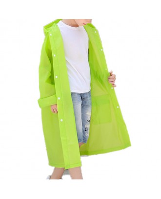 Toddler Girls and Boys Pocket Hooded Thicken EVA Hiking Raincoat For 6-11Y