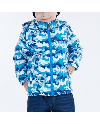 Girls Downs Parkas Windproof Boys Camouflage Winter Coat For 4Y-15Y