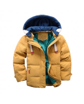 Soft Girls Boys Winter Thick Down Jacket Kids Warm Coat For 4Y-13Y