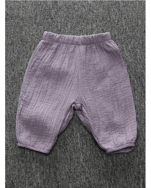 Boys Pleated Solid Color Cotton Cute Pants