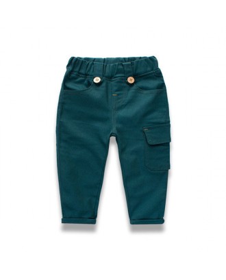 Boys Baby Patchwork Cotton Casual Trousers
