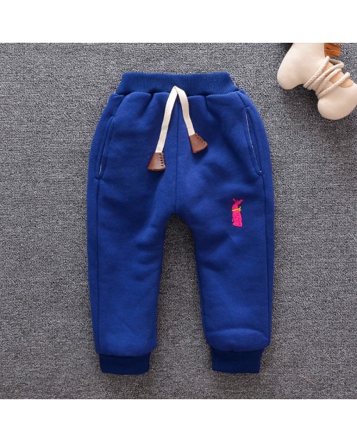 Baby Boy's Cartoon Plus Velvet Thicken Casual Pants For 1-5Y