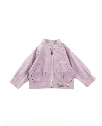 Toddler Girls Embroidery Detail Zipper Fly Jacket
