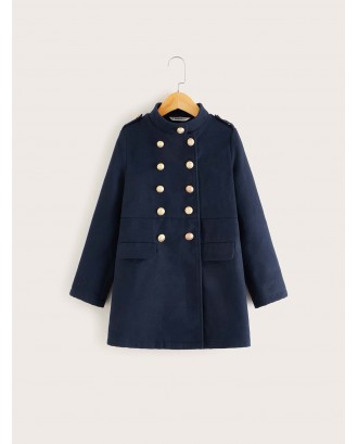 Girls Double Breasted Pea Coat