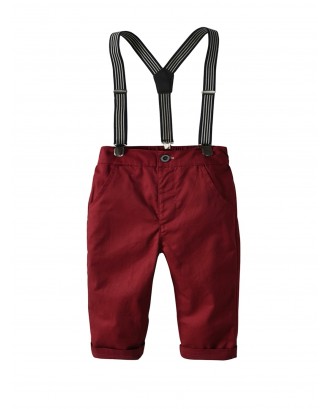 Toddler Boys Solid Pants With Straps