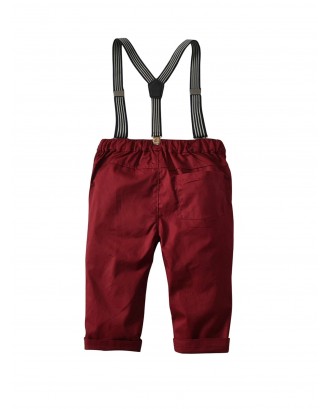 Toddler Boys Solid Pants With Straps