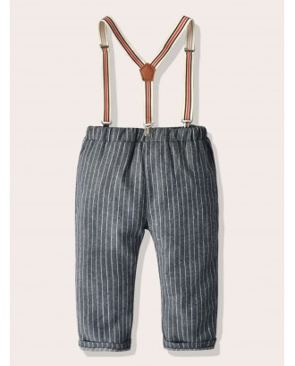 Toddler Boys Striped Straight Pants With Straps