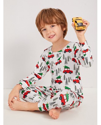 Toddler Boys Car Print Pajama Set