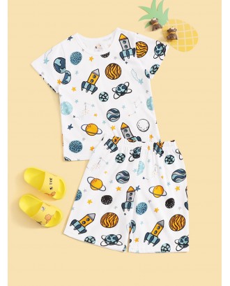 Toddler Boys Galaxy Print Pajama Set