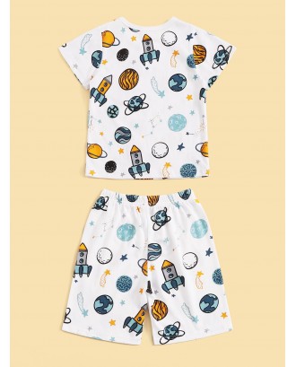Toddler Boys Galaxy Print Pajama Set