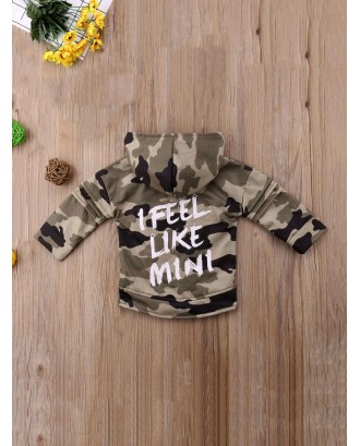 Toddler Boys Camouflage & Letter Print Hooded Jacket