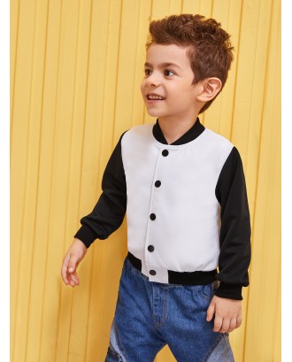 Toddler Boys Contrast Sleeve Bomber Jacket